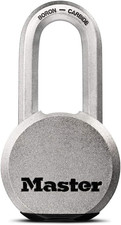 Magnum Heavy Duty Solid Steel Silver Padlock with Key, Cut Resistant Gate Loc...
