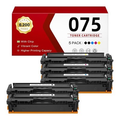 5 Pack 075 Toner Cartridge Set for Canon ImageCLASS LBP646Cdw MF665CDW MF662CDW
