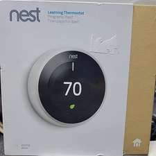 SEALED Google Nest 3rd Gen Learning Thermostat T3017US White UPC 813917020203 A+