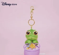 Disney Store Authentic 2025 Rapunzel Pascal Small Plush Flower Keychain