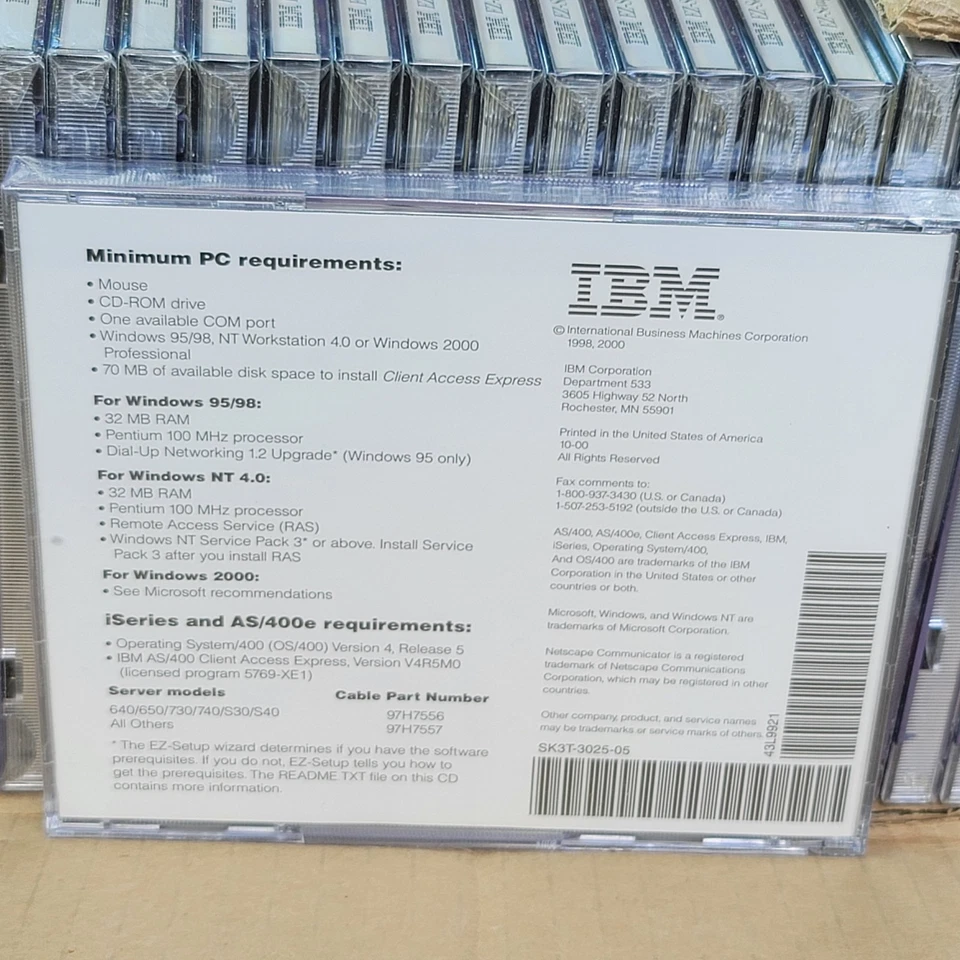 IBM EZ-Setup For iSeries and AS/400e CD-ROM PC Software CASE OF 30 New Old Stock - Image 4 of 4