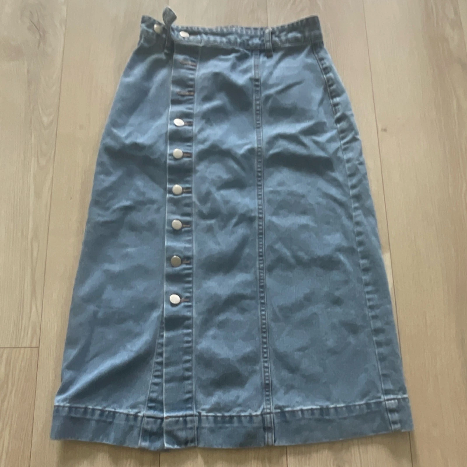 SHEIN Blue Denim Button Front Maxi Skirt Solid Cotton Blend Regular XS
Opens in a new window or tab