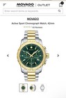 Movado Active Sport 42mm Green Dial Chronograph Quartz Two-Tone Steel Box — photo 5