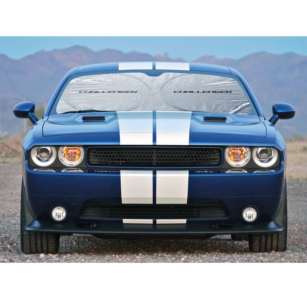 Dodge Challenger Universal Silver Reflective Sun Shade (size: 64