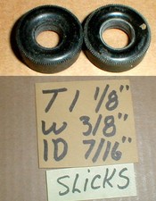 1 pr SLICK Tires 1/24 Slot Car Tall 1 1/8 X Wide 3/8 X ID 7/16 NOS