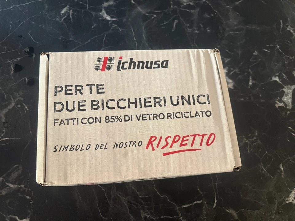 Set 2 bicchieri birra ichnusa in vetro riciclato - Immagine 3 di 3