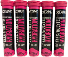Electrolyte Magnesium Hydration Tabs Pink Grapefruit 5 x 20 Effervescent🆕X-Tone