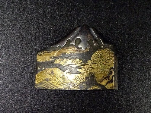 Habaki Antique Vintage Japanese Sword Fitting Accessory Koshirae Shirasaya 富士山 - Picture 2 of 11