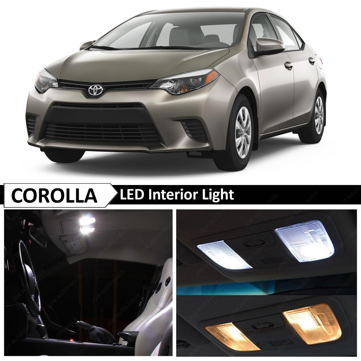 10 Bulbs White Bright Interior LED Dome Light Kit For Toyota Corolla 2003-2018