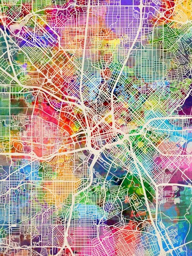 Poster - Dallas Map, Modern Abstract City Streets, 4 Sizes - Picture 2 of 25