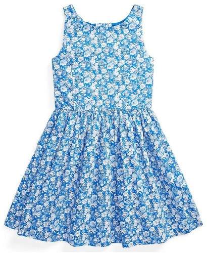 Multi Floral Cotton Poplin Dress 