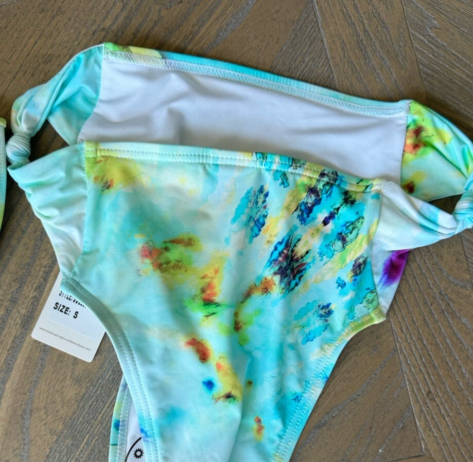 BLUSHING High Waisted Bikini Size Small Blue Yellow Purple eBay