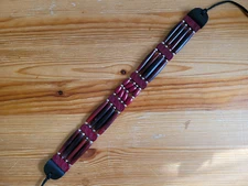 Native American Bone 4 Line Choker Tribal Necklace Burgundy