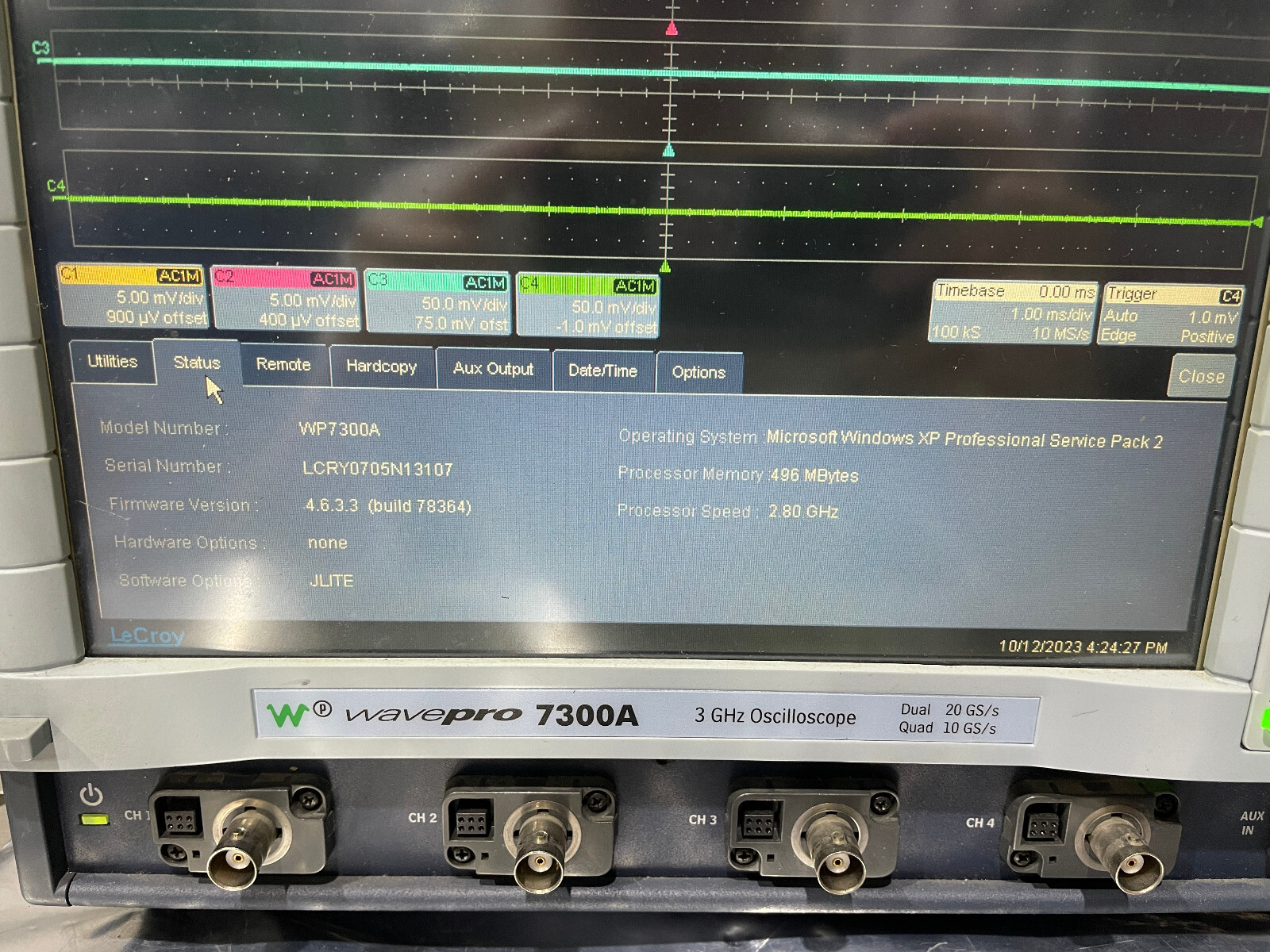 LeCroy WavePro 7300A 3GHz Oscilloscope Opt JLITE (Cracked Bezel)
