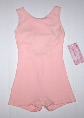 Natalie Theatrical Biketard Unitard Leotard Bike Shorts Bodysuit Pink New Girl