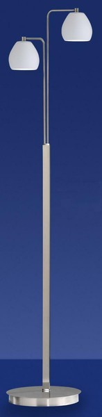 Deutsche Halogen Stehleuchte Nickel Matt FußDimmer 2 Flammig HöHe Ca. 135Cm-image