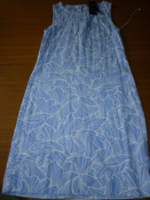 Marks and Spencer Sleeveless Floral Linen Dress size 6 Holiday/Beach Blue Mix