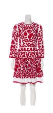 Dolce & Gabbana Crochet Red & White Dress Size 46 fits like a Small