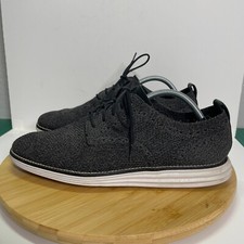 Cole Haan Men 9.5 Dark Gray Knit OriginalGrand Stitchlite Casual Shoe Lace Up