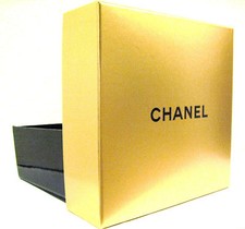 CHANEL VIP Gift Box Storage MATTE GOLD LID SHINY BLACK BOTTOM
