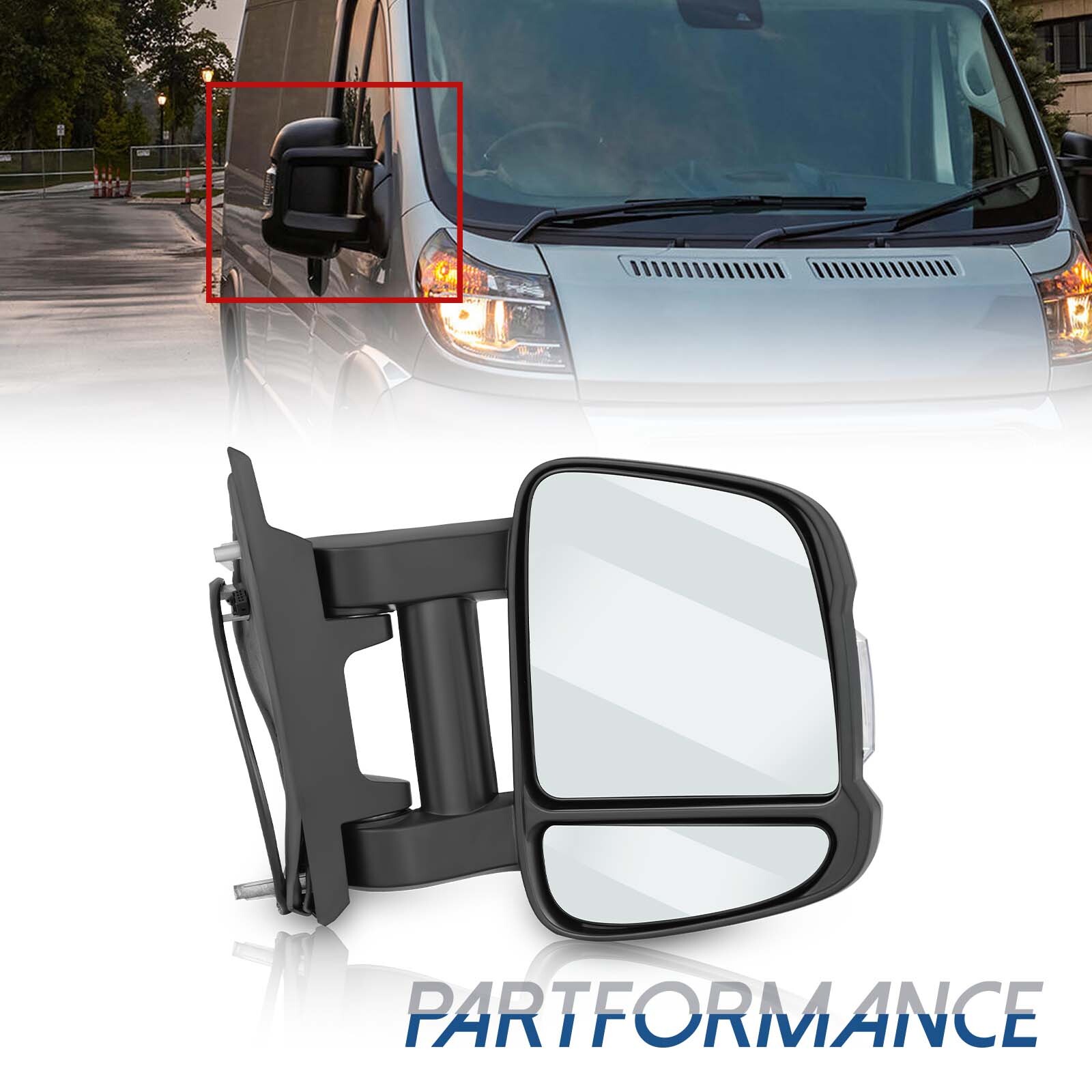 For 20102021 22 RAM Promaster 1500 Right Side Long Arm Door Mirror