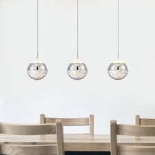 3-Light Crystal Pendant Light Modern Dimmable LED Bubble Crystal WHE1