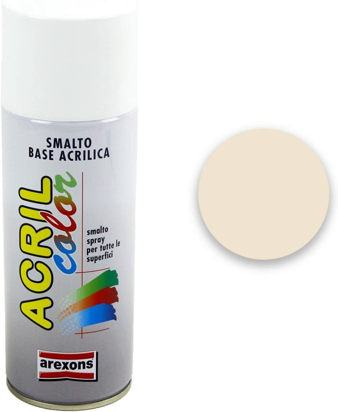 BOMBOLETTA SPRAY SMALTO ACRILICO ACRILCOLOR 3932 BIANCO PERLA RAL 1013 AREXONS