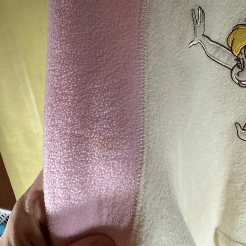 WALT DISNEY Tinker Bell Pullover Pink Hooded Sweatshirt Girl's Size Large AA2 - Picture 4 of 10