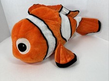 DISNEY Store Pixar Orange White FINDING NEMO Clownfish 16" Beanie Plush fish