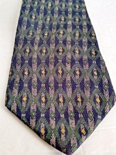 Kriziauomo Mens Green Blue Yellow Geometric Classic Silk Neck Tie 58 1/4" x 4"