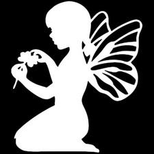 Fairy Girl Picking Flower Vinyl Decal Car Window Laptop Tablet Tumblers Notebook