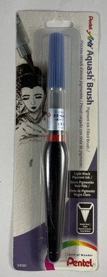 Pentel aquash brush pigment Light Black Ink carded (072512245811)