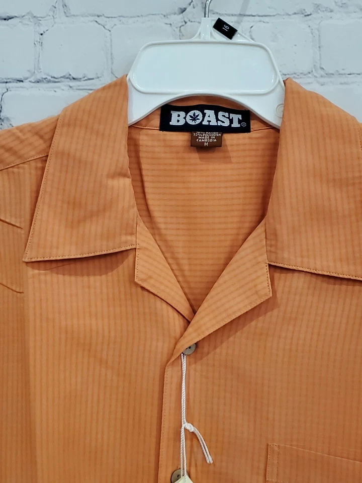 MEN'S BOAST BUTTON DOWN Camp SHORT SLEEVE DRESS SHIRT MEDIUM NEW - Image 2 of 4