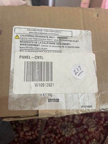 W10913521 Whirlpool Dishwasher Control Swith Panel. - Picture 17 of 17