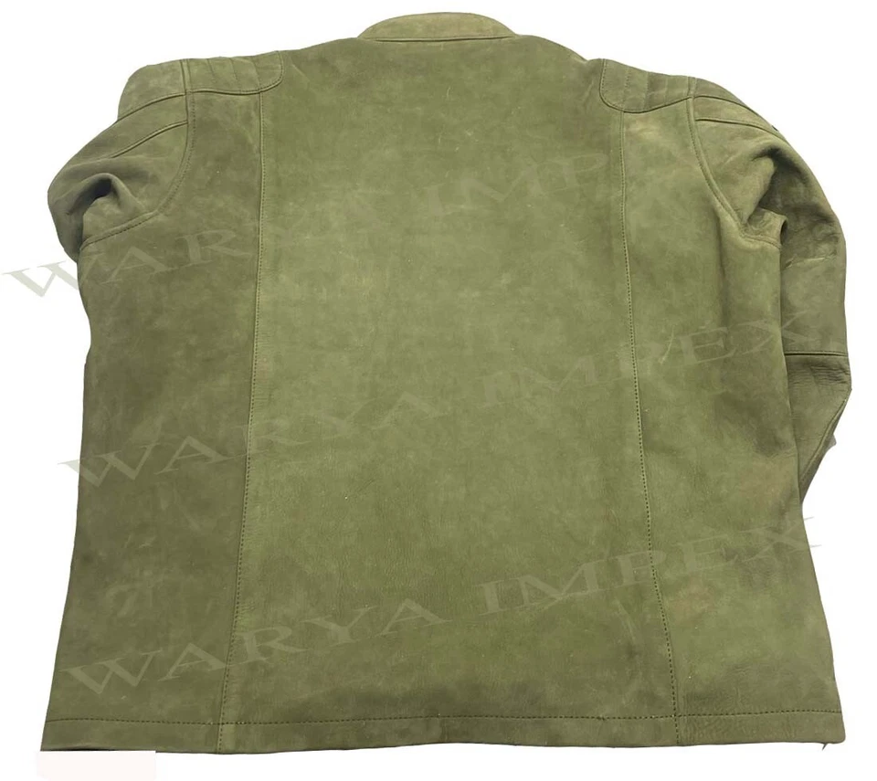 BMW MOTORRAD TWIN STRIPES MENS GREEN LEATHER JACKET MOTORCYCLE RIDING JACKET NEW - Image 4 of 4