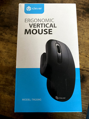 iClever Ergonomic Vertical Mouse Black with WIRELESS USB PLUG-IN