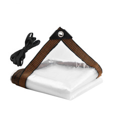 Heavy Duty Clear Tarpaulin Waterproof Cover Ground Camping Sheet Transparent UK