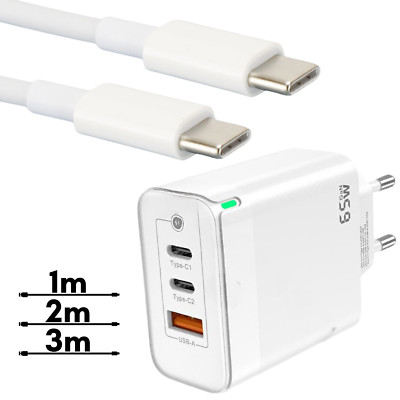 USB C auf USB C Ladekabel 65W Ladegerät Schnellladekabel für Samsung Xiaomi NEU