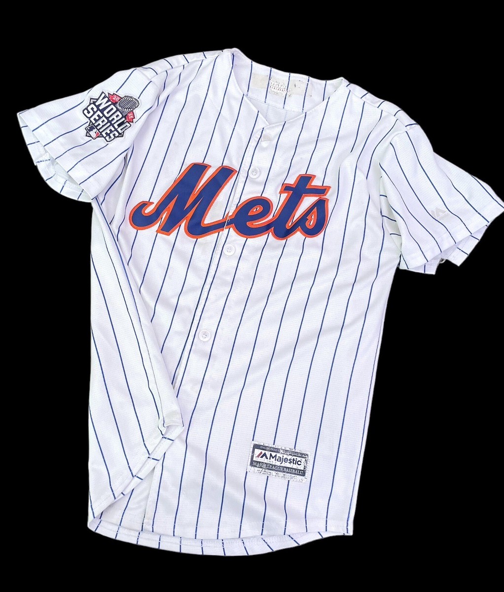 極美品Majestic MLB NY SUBWAY SERIES Jersey白 New York Mets White Pinstripe Majestic Cooperstown