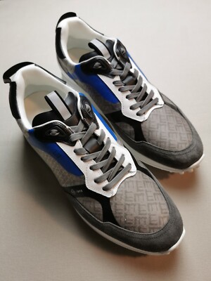 Dunhill Herren EU 45 UK 11 Radial 2.0 Signature Leder Wildleder Sneaker NEU Blau