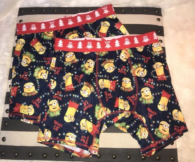 Universal Despicable Me Minion Christmas Xmas 2 Men Boxer Briefs Med 32