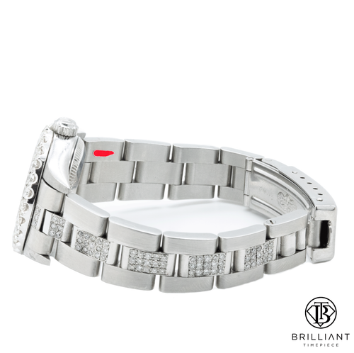 Rolex Oyster Perpetual 24mm 76094 Silver Diamond Dial Oyster Bracelet 5.00 CT - Picture 4 of 6