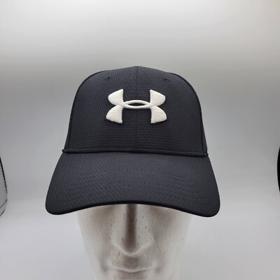 Under Armour Mens Womens Large XL Hat Stretch Fit Cap Blitzing II Black HeatGear