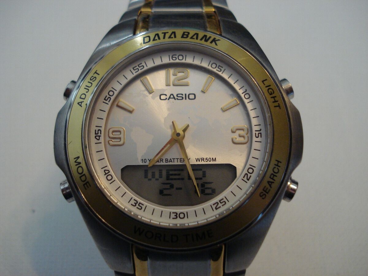 EXCELLENT MENS CASIO DATA BANK DBW-30 WORLD TIME ANADIGI EXCELLENT MENS CASIO DATA BANK DBW-30 WORLD TIME ANADIGI