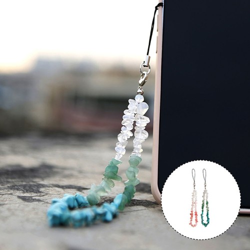 2 Pcs Crystal Key Chain Phone Charm Strap Decorative Lanyard - Photo 10/12