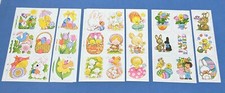 Vintage Cute Easter and Easter Egg stickers 5 sheets: Good condition - 077