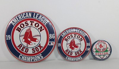 (3) Boston Red Sox 1986 American League Champion Pins Pinback Button