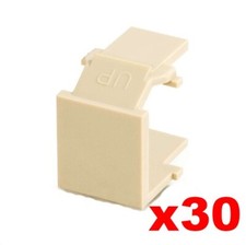 30 Pack Lot - CablesToGo ICC Mixed Brand - Keystone Snap-In Blank Module - Ivory