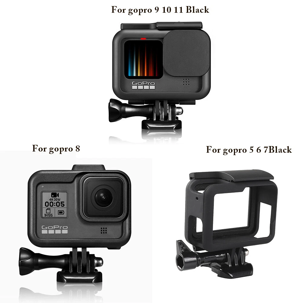 Para GoPro Hero 12 11 10 9 Negro Borde Protector Marco Caso Lente