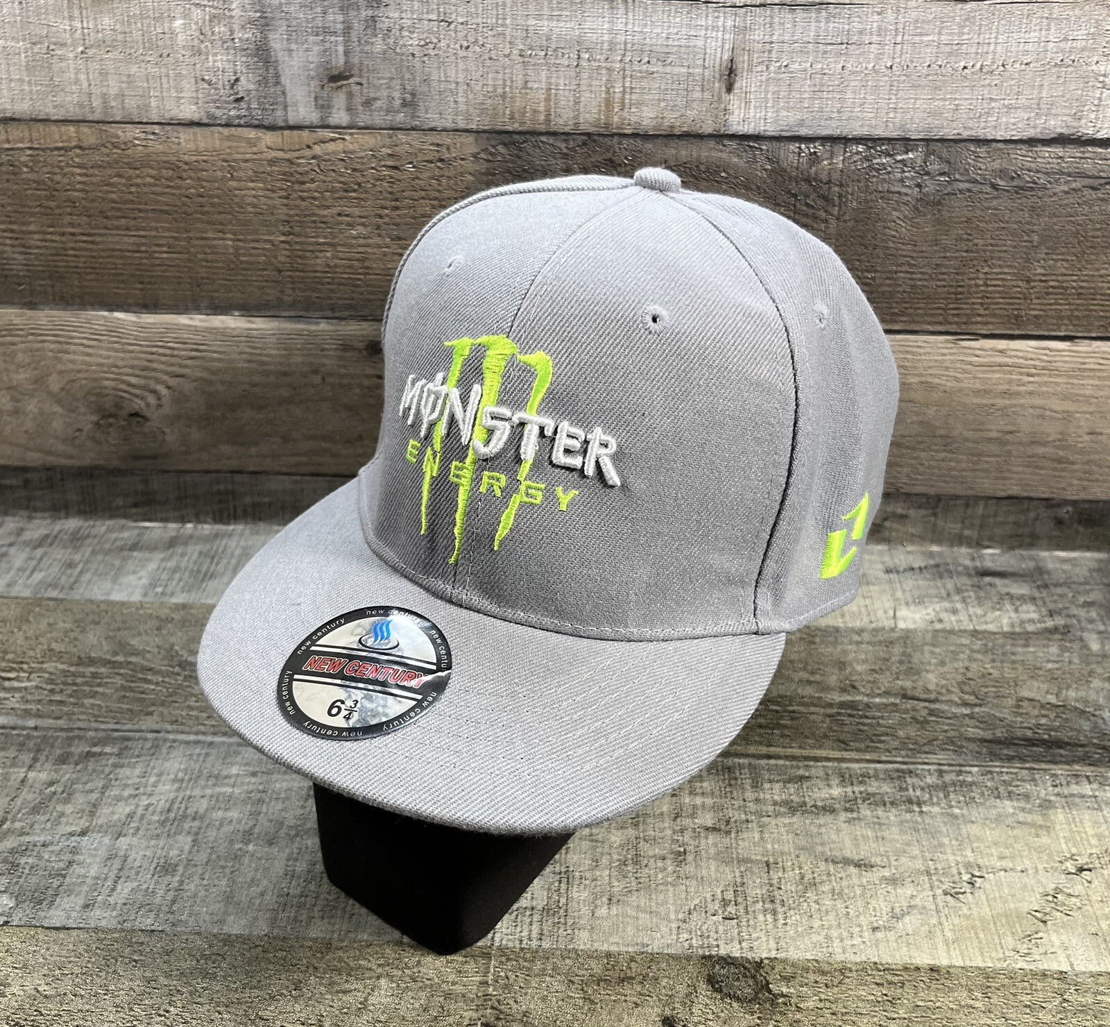 New Century Monster Energy Hat 6 3/4 Grey Yellow New With Tags One Size Cap